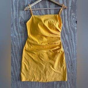 Zara Yellow Tie-Strap Mini Dress